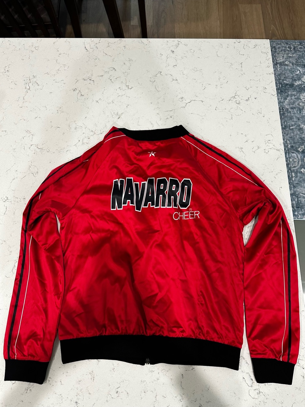 Rebel Athletic Navarro Cheer Bomber Jacket Red Polyester AS NWT